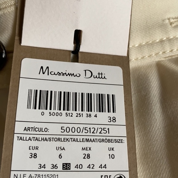 NWT. Massimo Tutti Cream Wool Blend Trousers with Dart Details. Size 6. - Picture 10 of 10